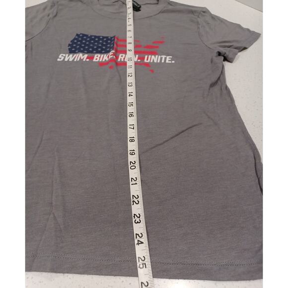 Swim Bike Run Unite Womens T-Shirt Gray Size Large - Picture 6 of 6
